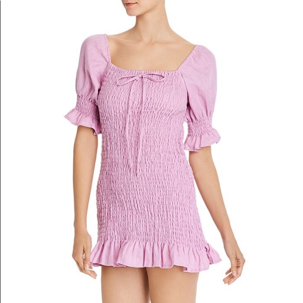 Faithfull the Brand Annibelis linen dress pink